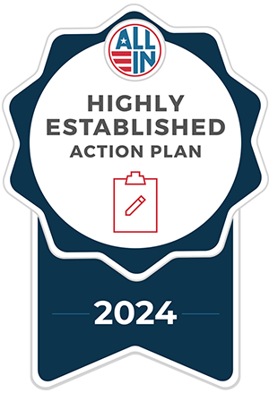 ALL IN Highly Established Action Plan badge