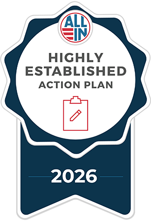 ALL IN Highly Established Action Plan badge 2026